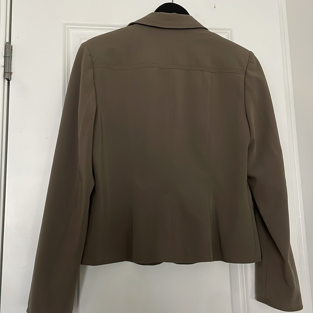 Rafaella Suit Pants Jacket Women Size 10 Deep Olive Fitted Straight Leg Career - Picture 10 of 16